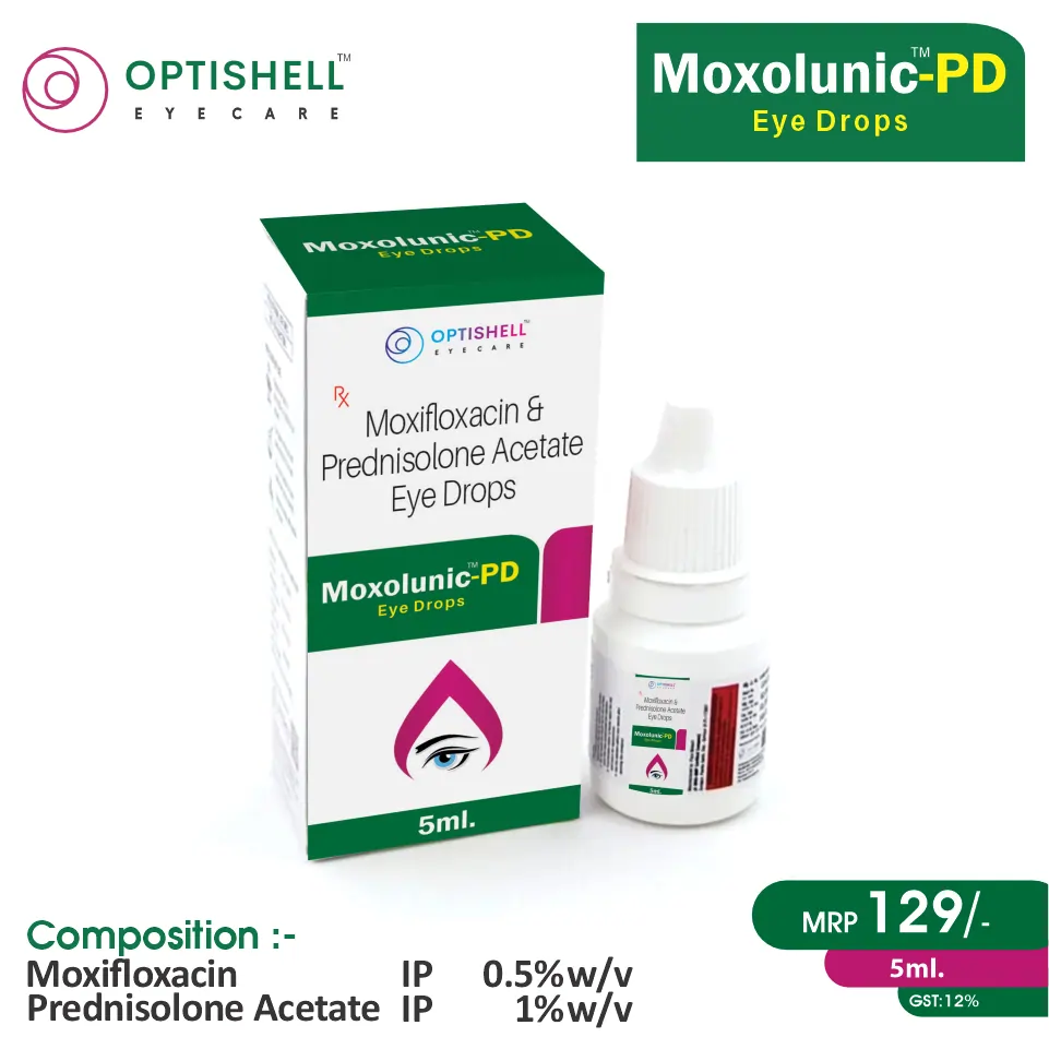 Moxifloxacin + Prednisolone Eye Drops | Ophthalmic Care | Best price for PCD Pharma Franchise in Indore